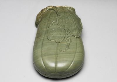 图片[2]-Songhua inkstone in melon shape, Qing dynasty, Kangxi reign (1662-1722)-China Archive